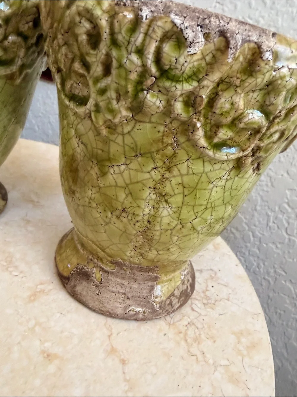 🍃SET Green Ceramic Reptile Planter Pot